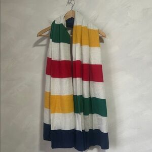 Hudson's Bay Point Multi Stripe Merino Wool & Cashmere Scarf Wrap